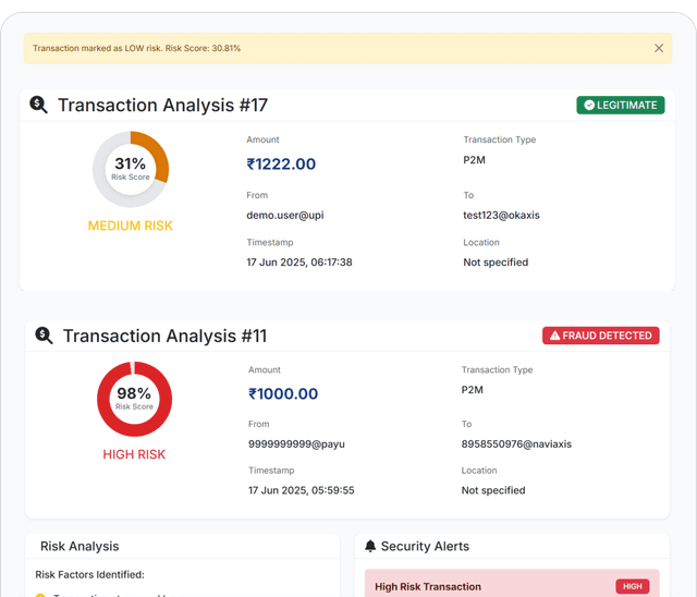 Fraud interface